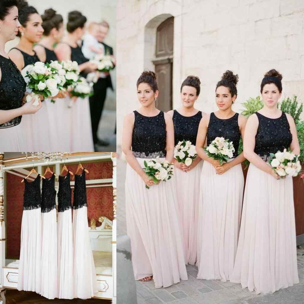 black and white bridesmaid dresses