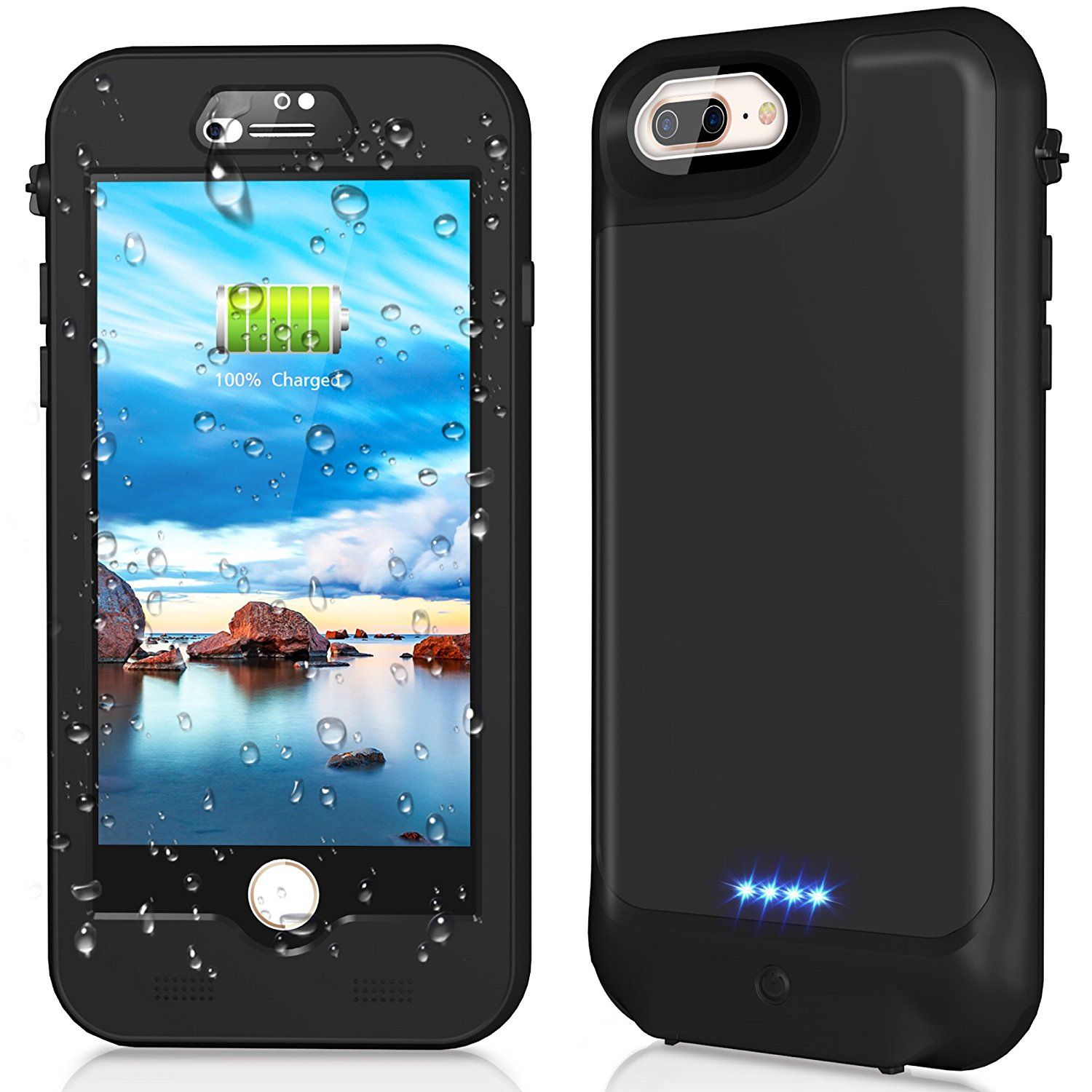 Melhor E Mais Barato Outras Baterias \u0026 Carregadores Para Iphone 8 Plus  Wterproof Case Ultra Fino 3000 Mah Banco De Potência À Prova D água Case  Carregador De Bateria Capa Ip68 Para