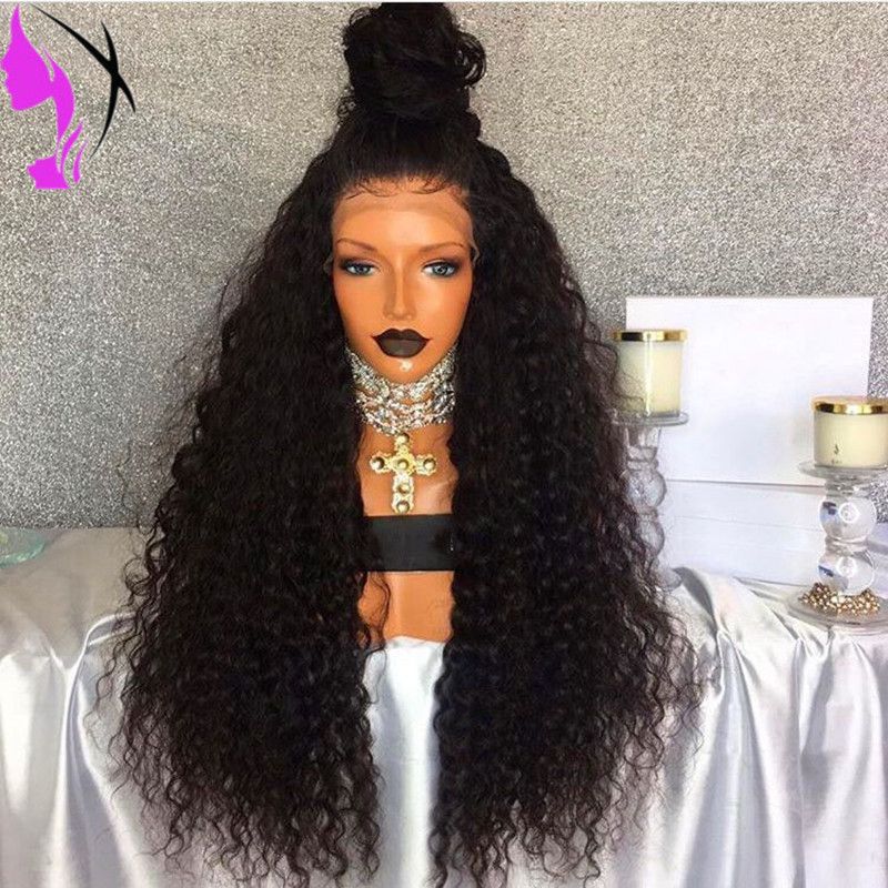 Hotsales Long Kinky Curly Synthetic Lace Front Wigs For Black