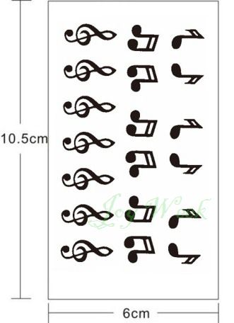Acheter Autocollant De Tatouage Temporaire Imperméable Sur Loreille Note De Musique Oiseau étoiles Ligne Strie Henné Tatto Flash Tatoo Faux Pour Les