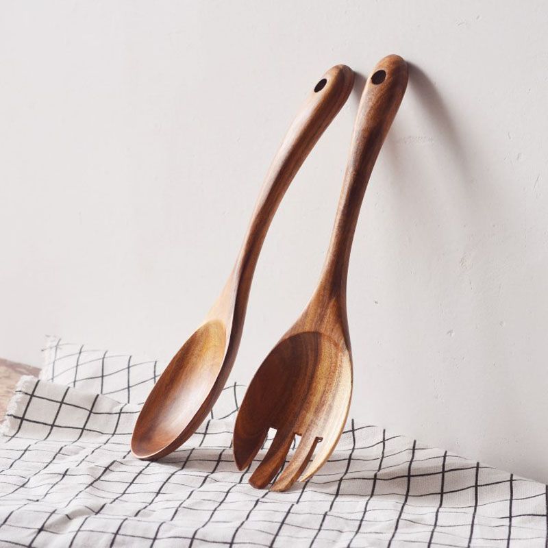 2021 Wooden Serving Spoons Rice Scoop Salad Mixing Spoon