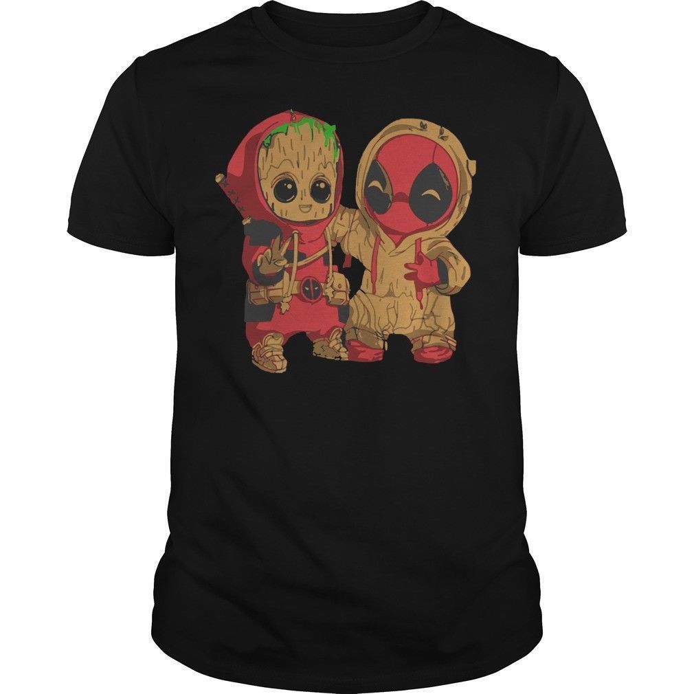 T shirt groot deadpool Clearance