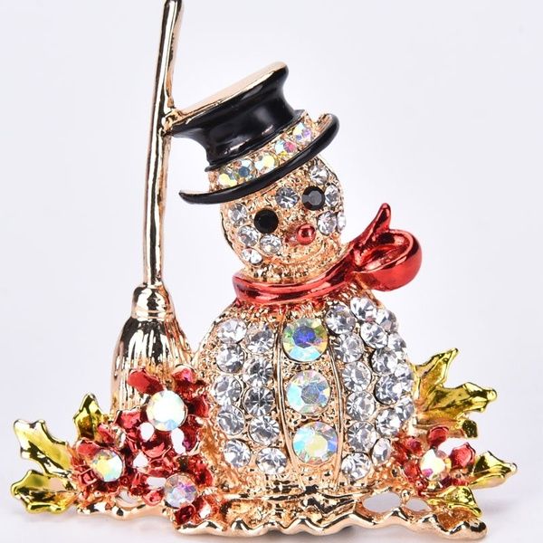 Noel Serisi Sıcak Yeni Stil Ağacı Rhinestone Broş Pin Yılbaşı Hediyeleri Güzel Moda Takı Kardan adam Hediyeleri