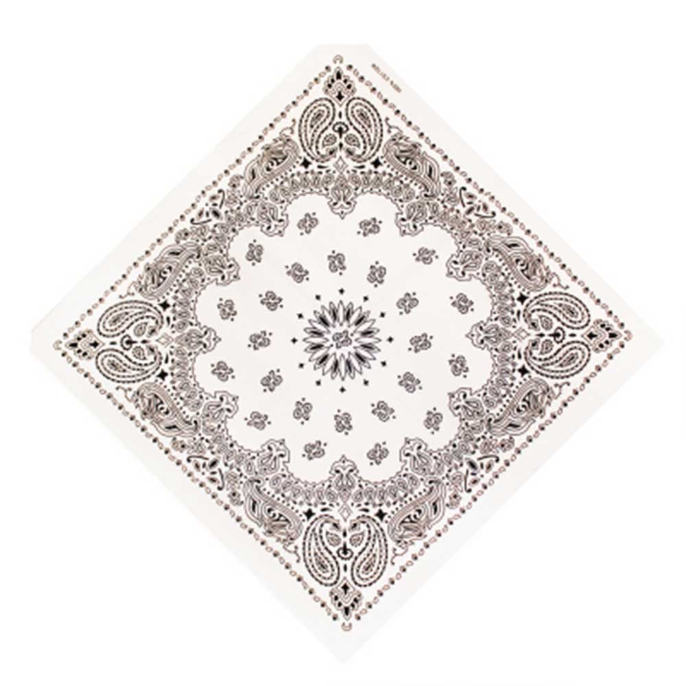 New 55cm 100 Cotton Black Hiphop Fashion Paisley Bandanas Scarf Punk