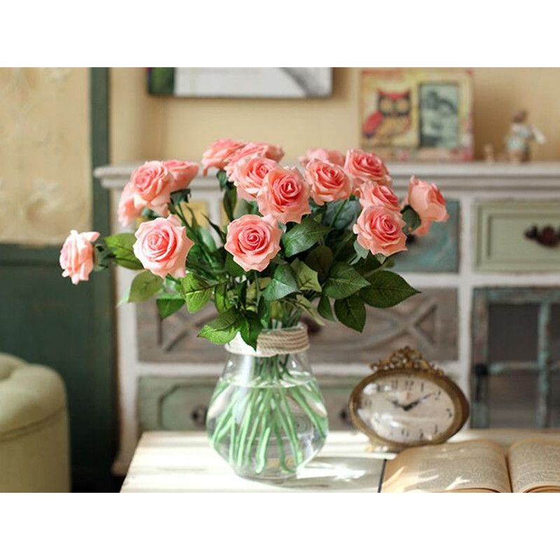 2019 High Quality Vase Flowers Artificial Rose Flowers Wedding