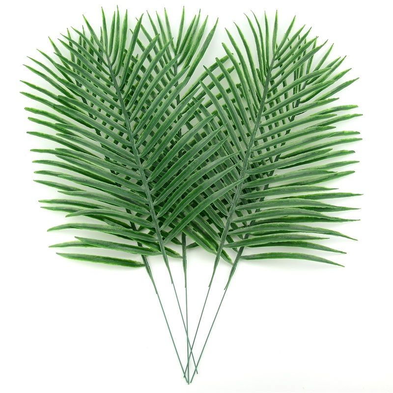 2020 Artificial Green Leaf Large Plastic Tropical Palm Foliage Leaves