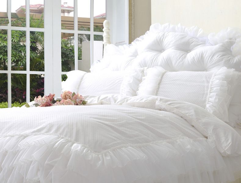 Whole And Retail White Luxury Bedding Lourie Exquisite Lace Set Romantic Pink Wedding Sets Cotton Duvet Cover Housse De Couette Bed Sheet From Imetyou 64 33 Dhgate Com Wedding Bedding Sets Cotton Duvet Cover, Romantic Luxury Bedding Sets King Size