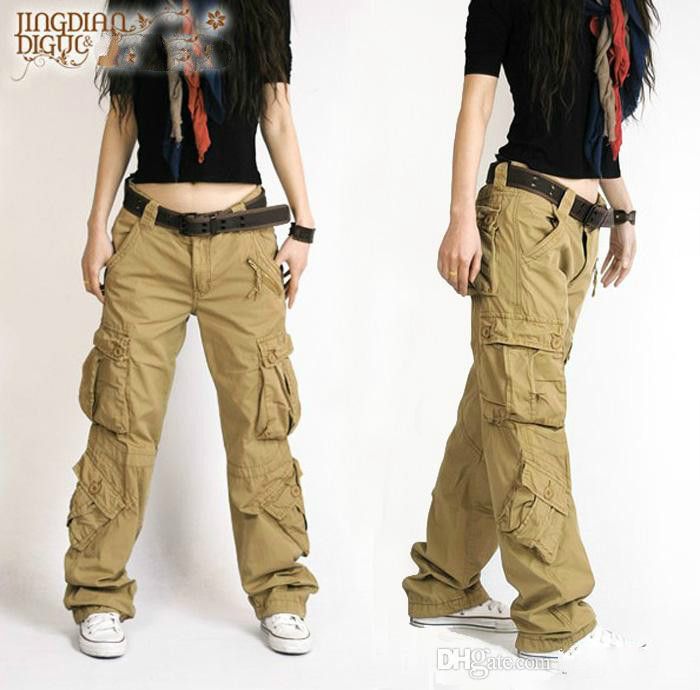 Compra Diseño De La Marca Mujeres Con Varios Bolsillos Pantalones Rectos  Pantalones De Hip Hop Pantalones De Pareja Mujeres Pantalones Casuales De  Color Caqui Pantalones De Baile Sueltos Hiphop Barato | Entrega