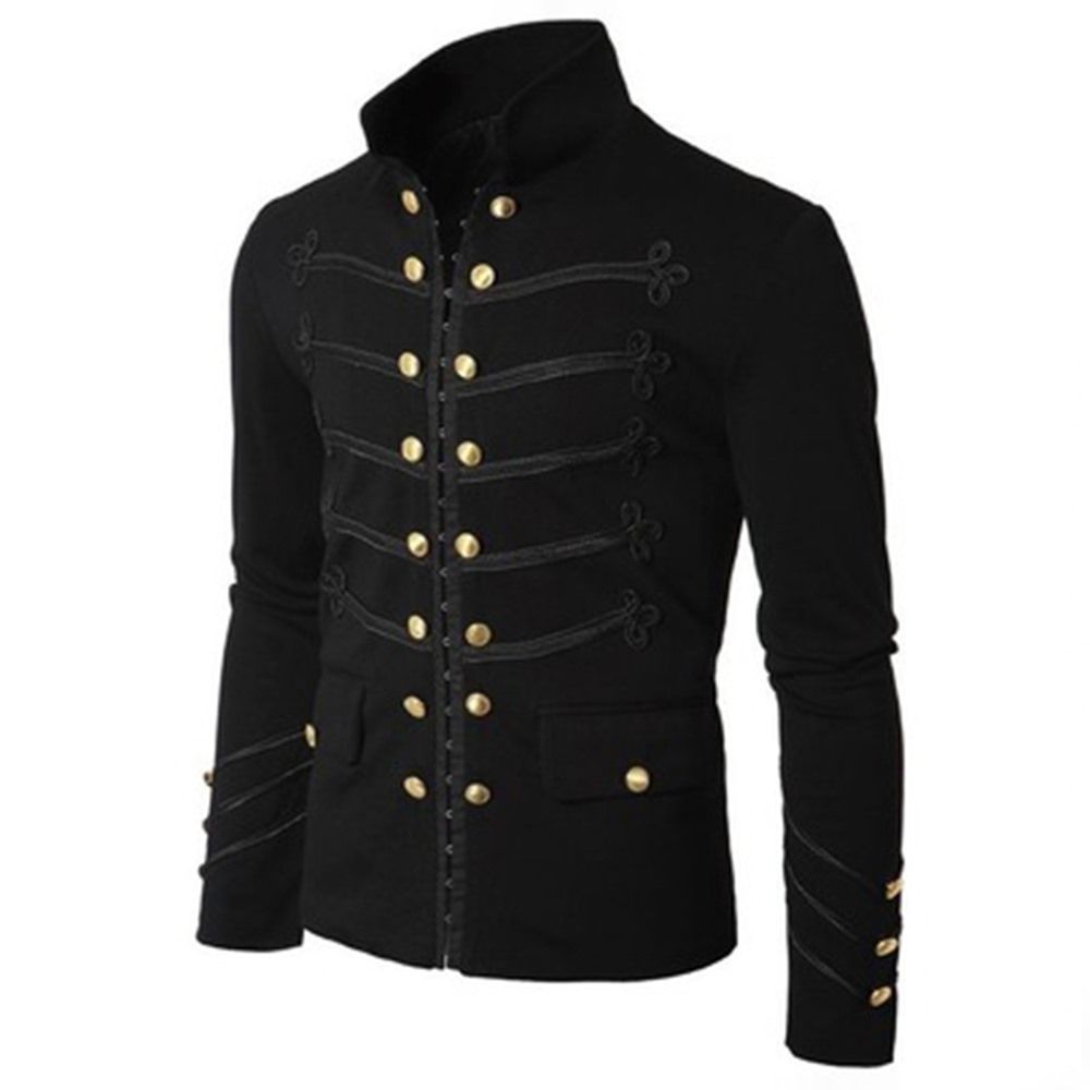 Compre Más El Tamaño Negro Chaqueta Gótica Abrigos Hombres Vintage JACKSON  Estilo Bordado Botón Inglaterra Retro Bolsillo Outwear Chaquetas Abrigo A  23,03 € Del Primali | DHgate.Com