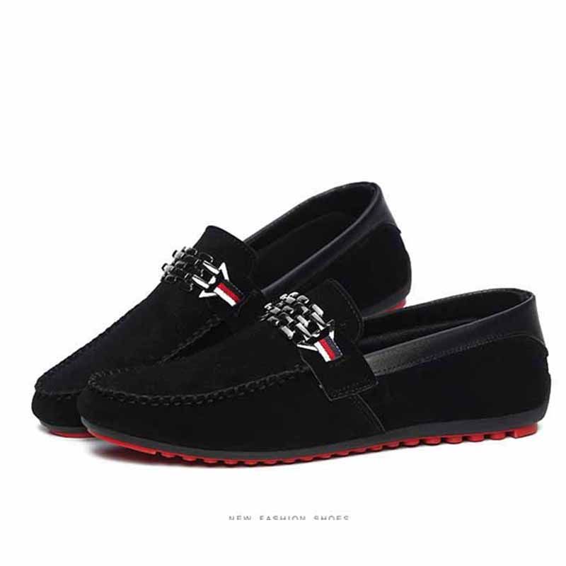 black loafers red bottoms