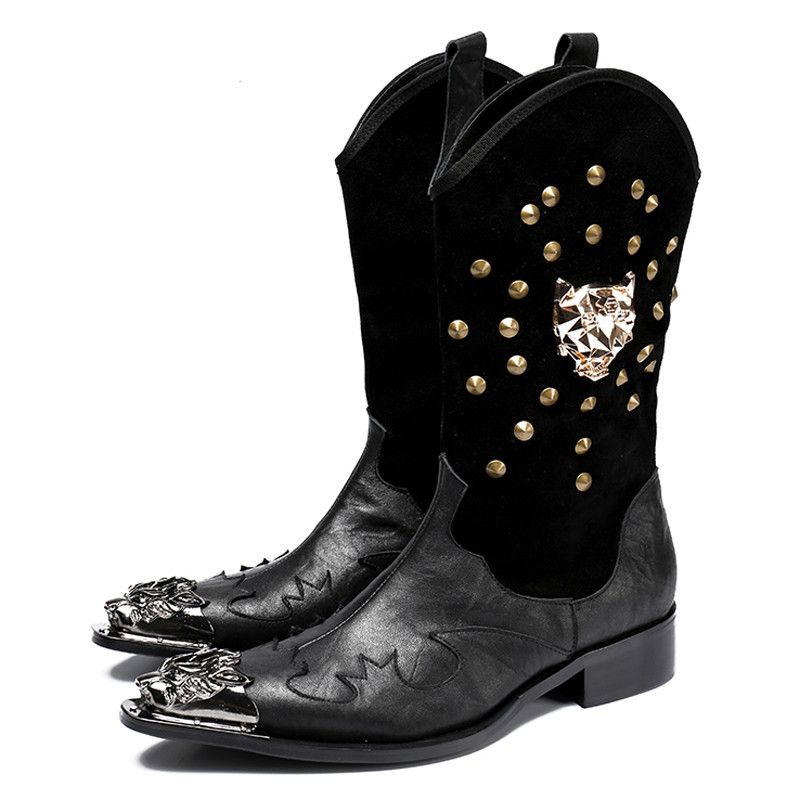 mens skull cowboy boots