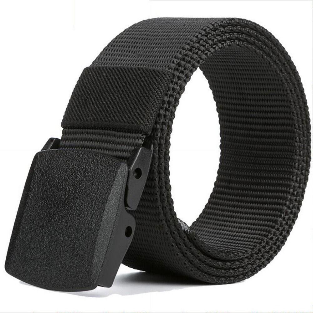 Mens Belt No Metal Plastic Buckle Canvas Belts Casual Jeans Belt
