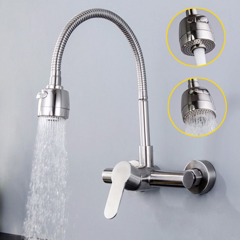 2020 304 Sus Kitchen Faucets Brushed Wall Mounted Water Tap Mixer
