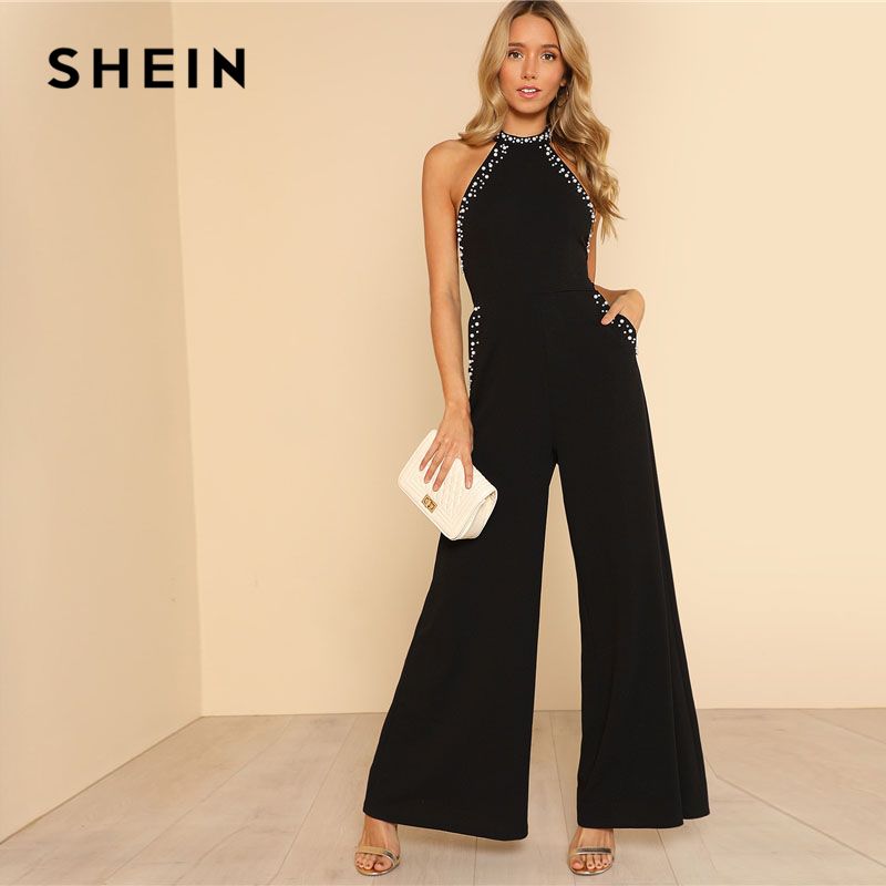 pearl embellished jumpsuit