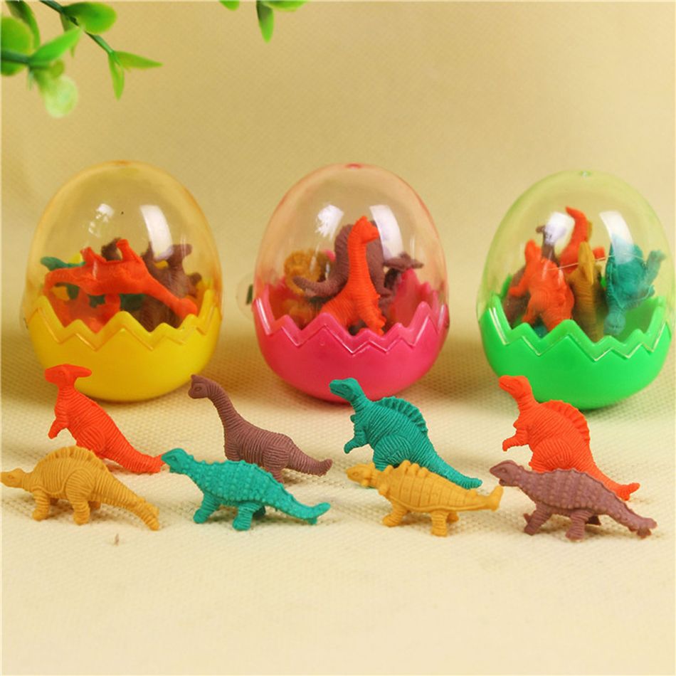 8X Dinosaurs Egg Pencil Rubber Eraser Students Office Stationery Kid Toy BL 