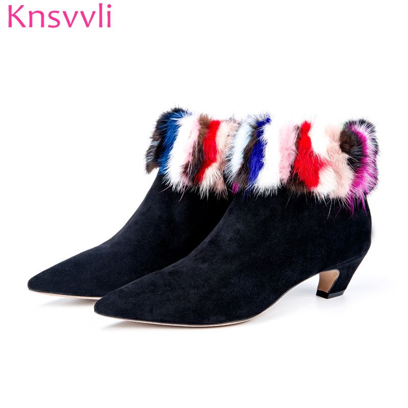 ladies kitten heel boots