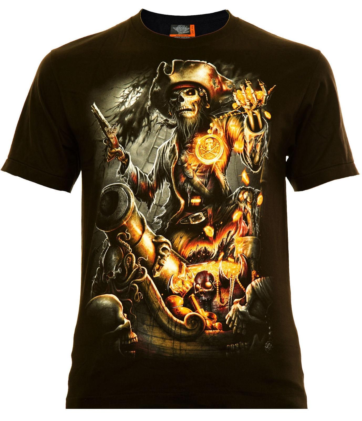Caribbean Pirates Rock Eagle Camiseta Pirat Skull Totenkopf Hombre Pre Algodón 100% Algodón De 10,88 € | DHgate
