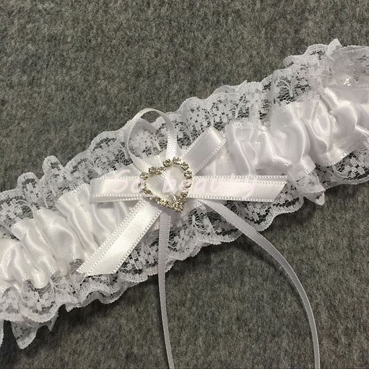 Bridal Prom Lace Gift Chic Ivory White Wedding Garter for Bride Set 2 Garters 