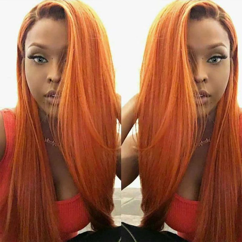orange and black wig