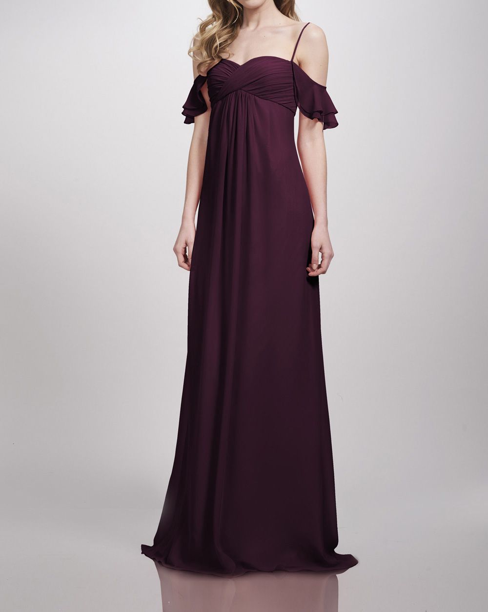 aubergine bridesmaid dress