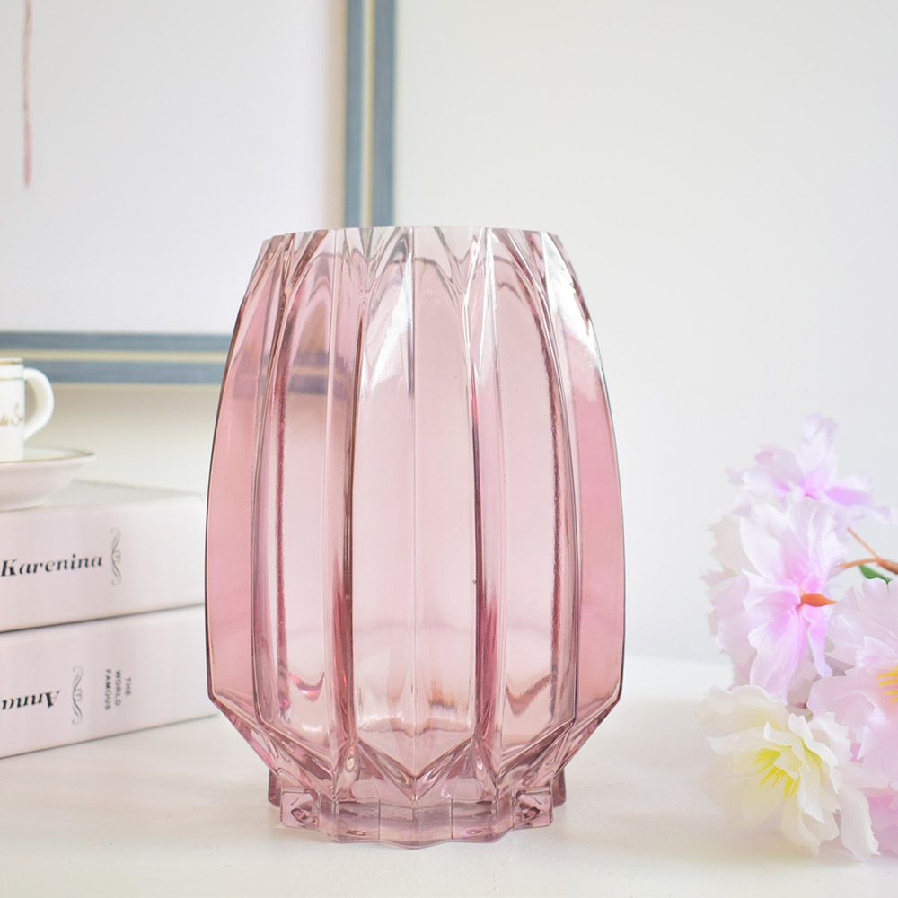 Modern Purple Transparent Glass Vase Terrarium For Flowers