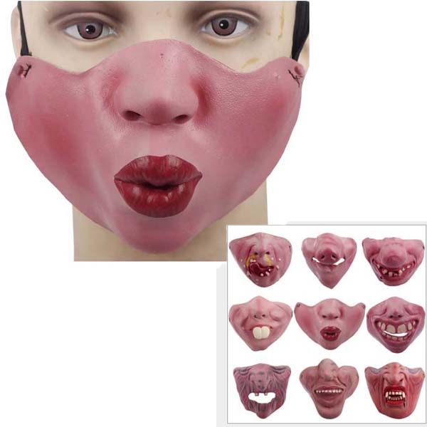 Acheter Pas Cher Demi Masque Rigolo Avec Masque En Caoutchouc Deguisement De Fete Masque Dhalloween Du 10 Fr Dhgate