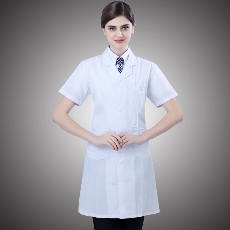 Zorg cilinder Grof Witte jas korte mouwen arts verpleegkundige kleding summer uniform werkkleding ziekenhuis kleden split uniforme medico fabriek Zorg cilinder Grof Witte jas korte mouwen arts verpleegkundige kleding summer uniform werkkleding ziekenhuis kleden split uniforme medico fabriek
