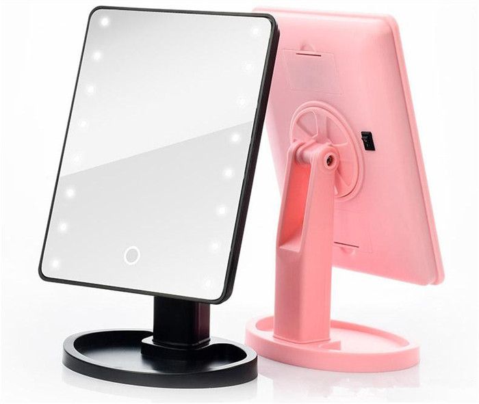 16 Light HD LED Lighted Desk Mirror Large Desk Princess Mirror Student