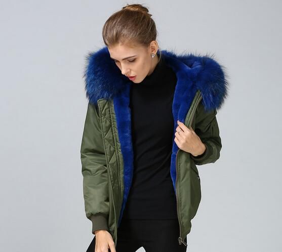 giacca verde con pelo