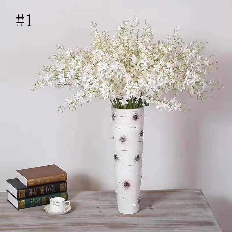 Flor falsificada altamente silmulada cattleya orquídea elegante vaso de  chão vaso grande flor artificial casa espaço