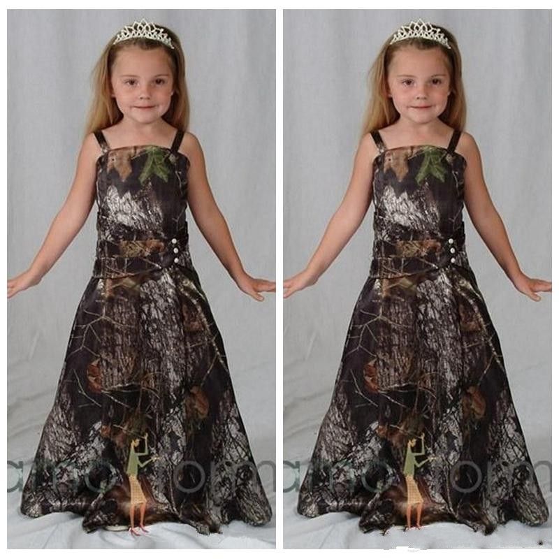 white camo flower girl dresses