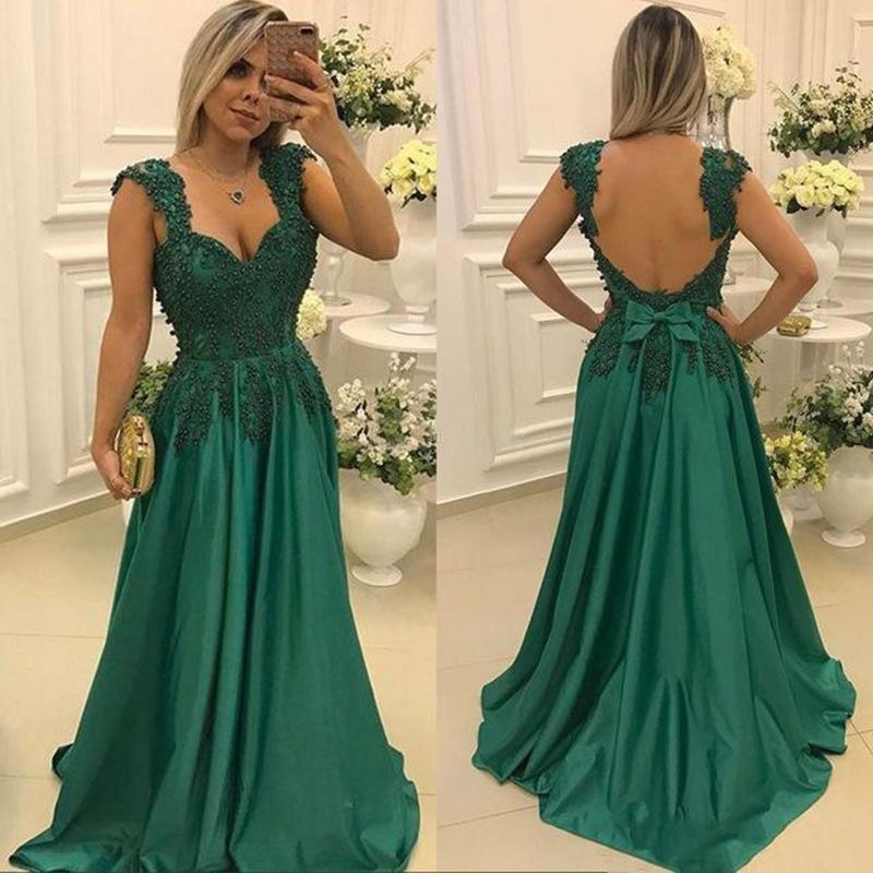 Green Mother Of The Bride Dresses For Weddings Lace Beaded Spaghetti