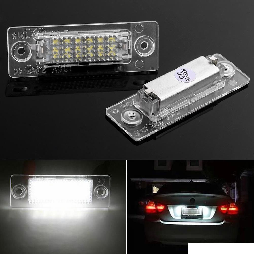 No Error 2x License Number Plate Light Lamp 18 LED For VW Caddy