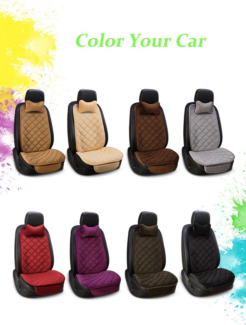 Winter Velvet Soft Car Seat Cover Back Cover Car Cushion Pillow