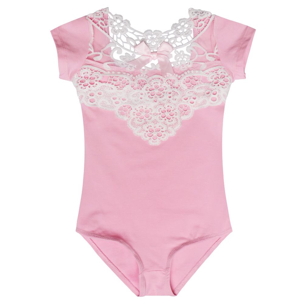 Women Ballet Leotard Lace Floral One Piece Bodysuit Dance Gymnastics Costume Top