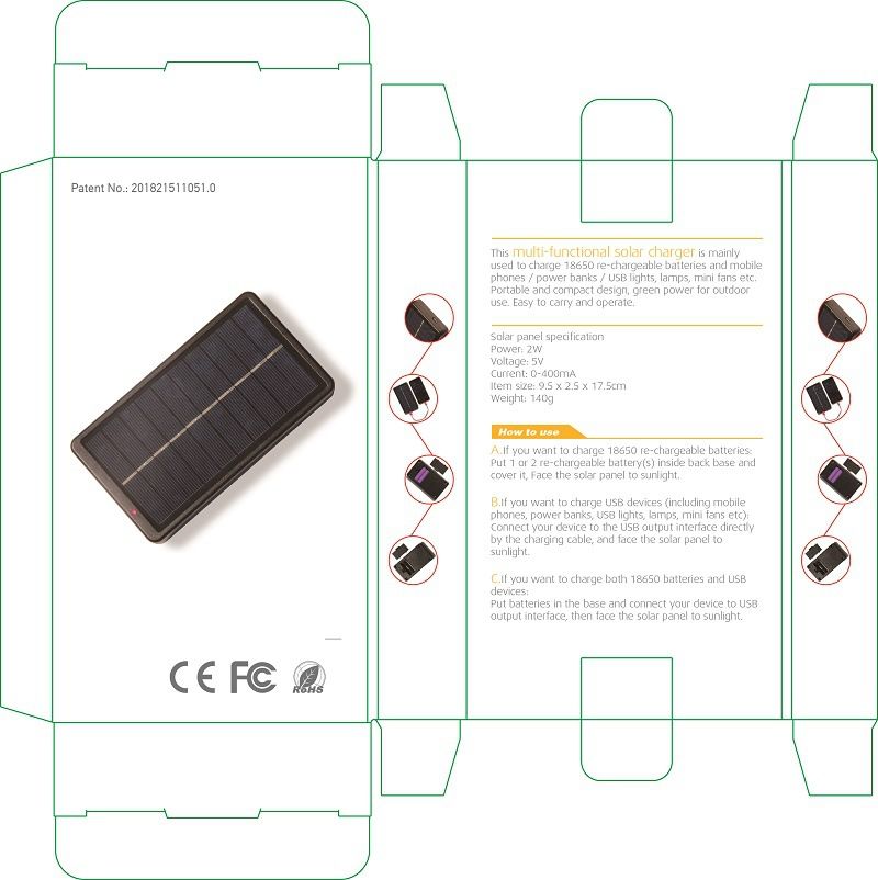 5V 2W Multifunctional Portable Mini Solar Panel Charger For Battery Power B
