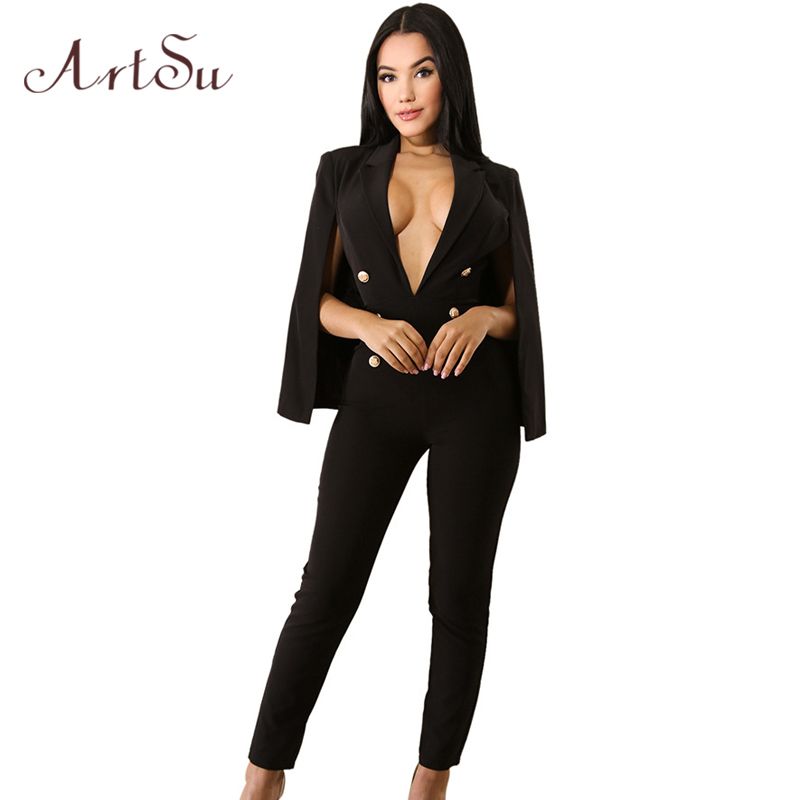 cape blazer jumpsuit
