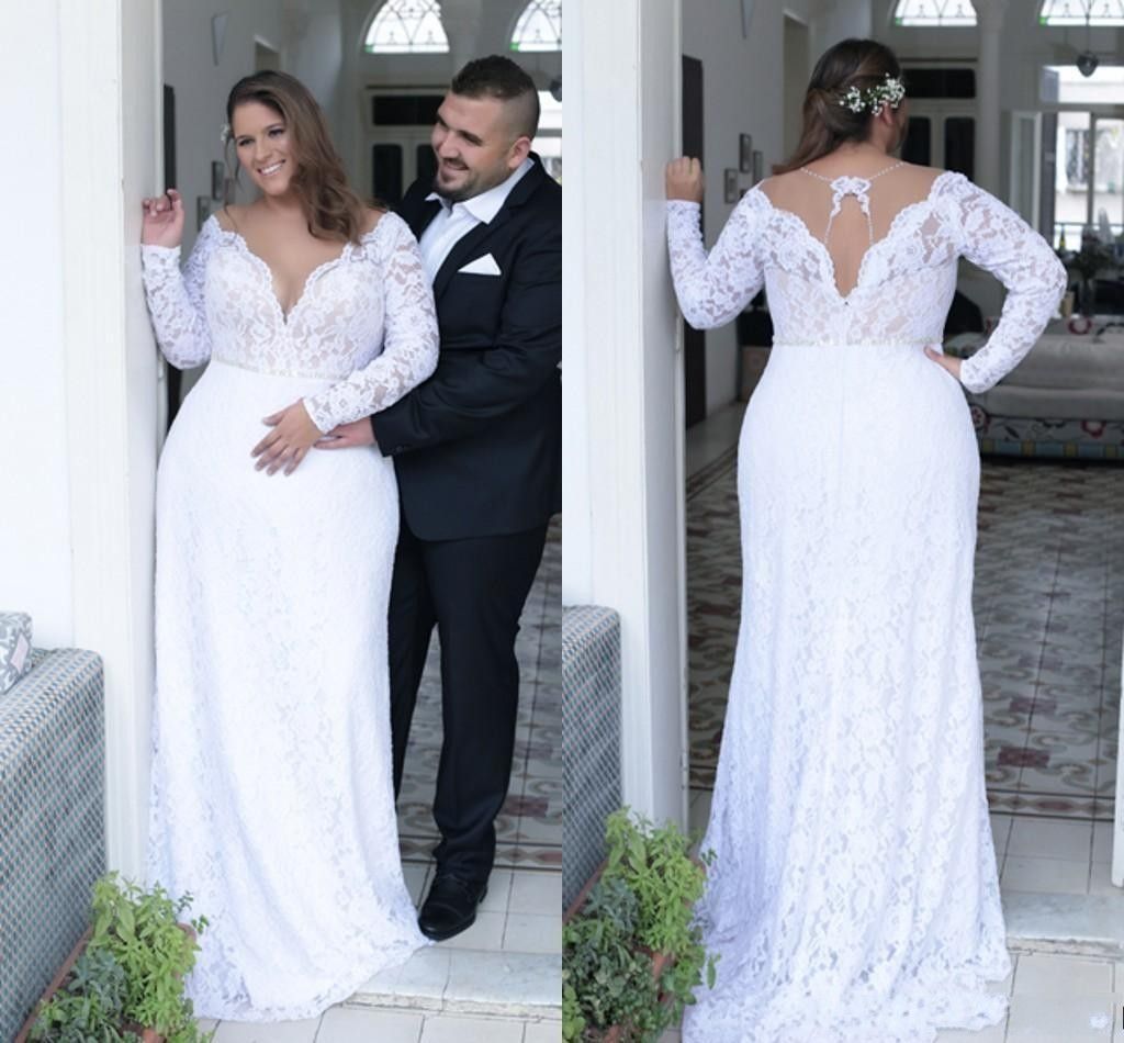 white wedding plus size dresses