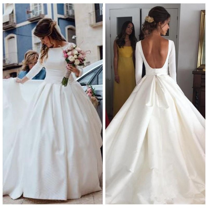 satin wedding dress sleeves