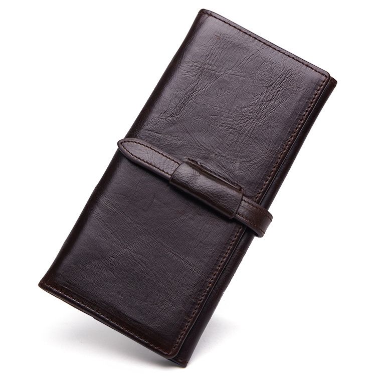 Men's Wallet New Style Genuine Leather Long Clutch Purse Card Holder Cell Pocket