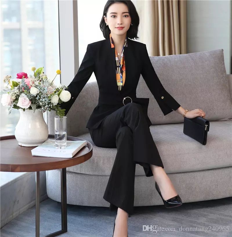 ladies wide leg pant suits