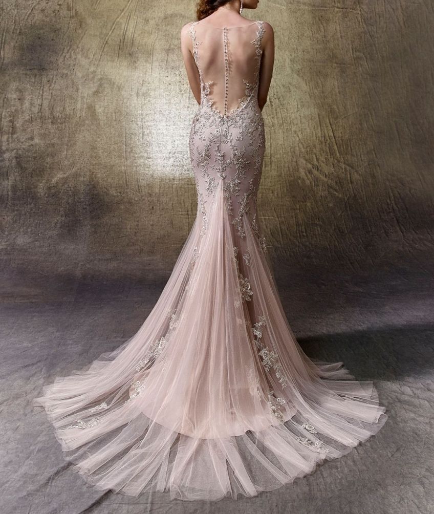 rose gold wedding dress mermaid
