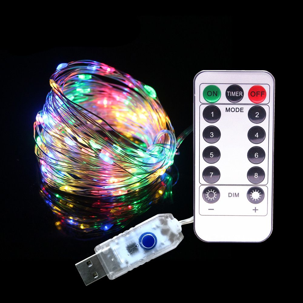 Remote Controller 8 Mode 33FT LED String 10M 100LED 16FT 5M 50LED 5V