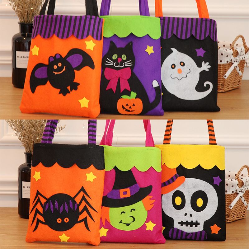 Bolsas de de Halloween Tela no tejida Bolsas de calabaza de diseñador lindo para niños