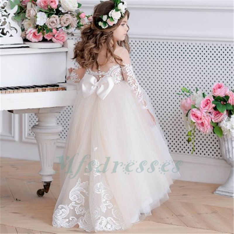 ivory and champagne flower girl dresses