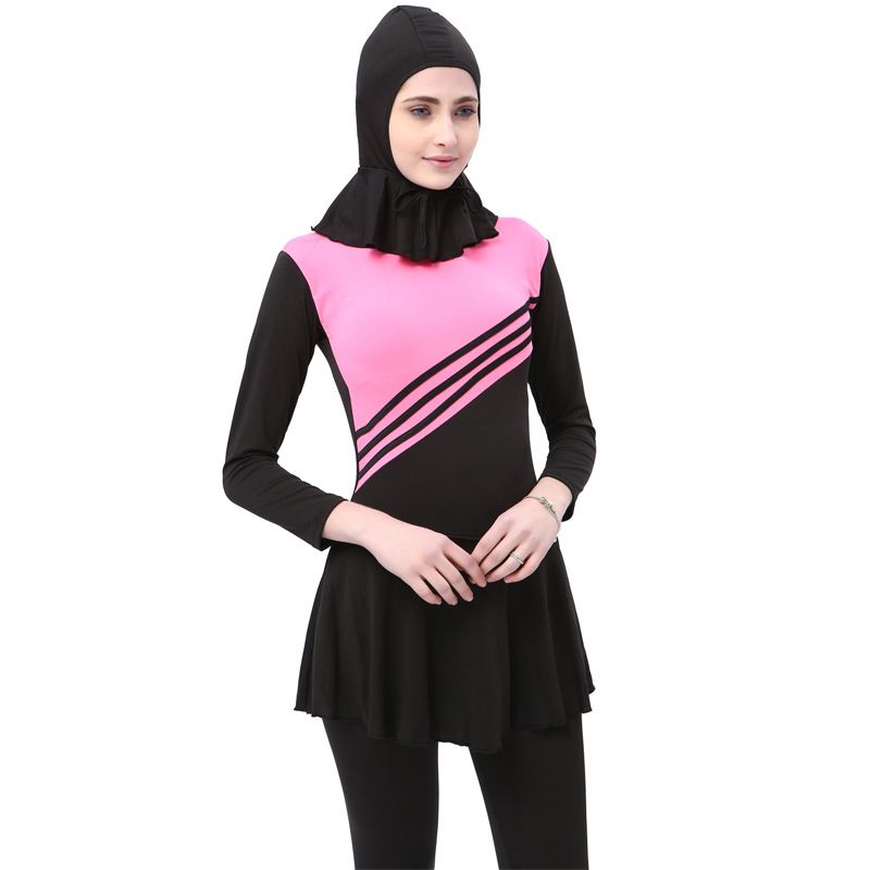 Muslim Swimwear Modesty Summer Women Islamic Hijab Swimsuit Swimming Set