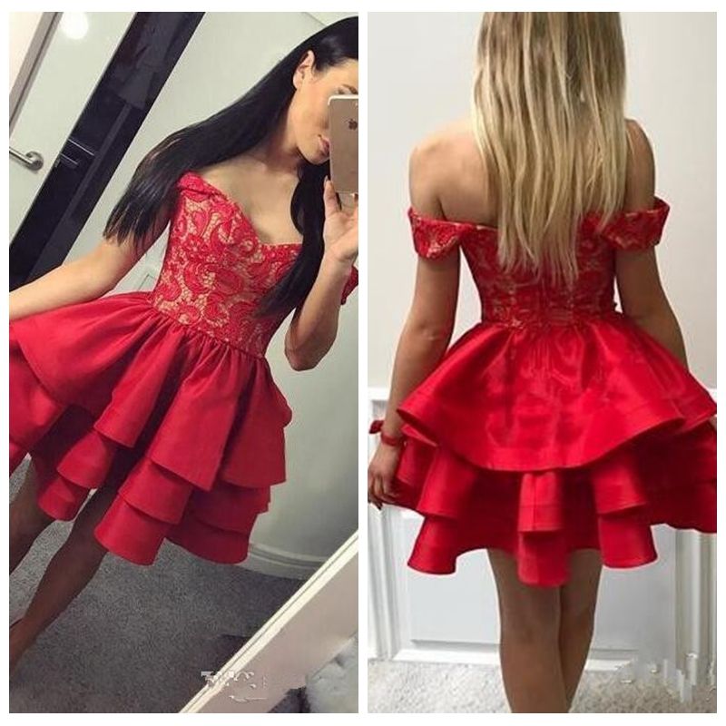 red lace fitted dress