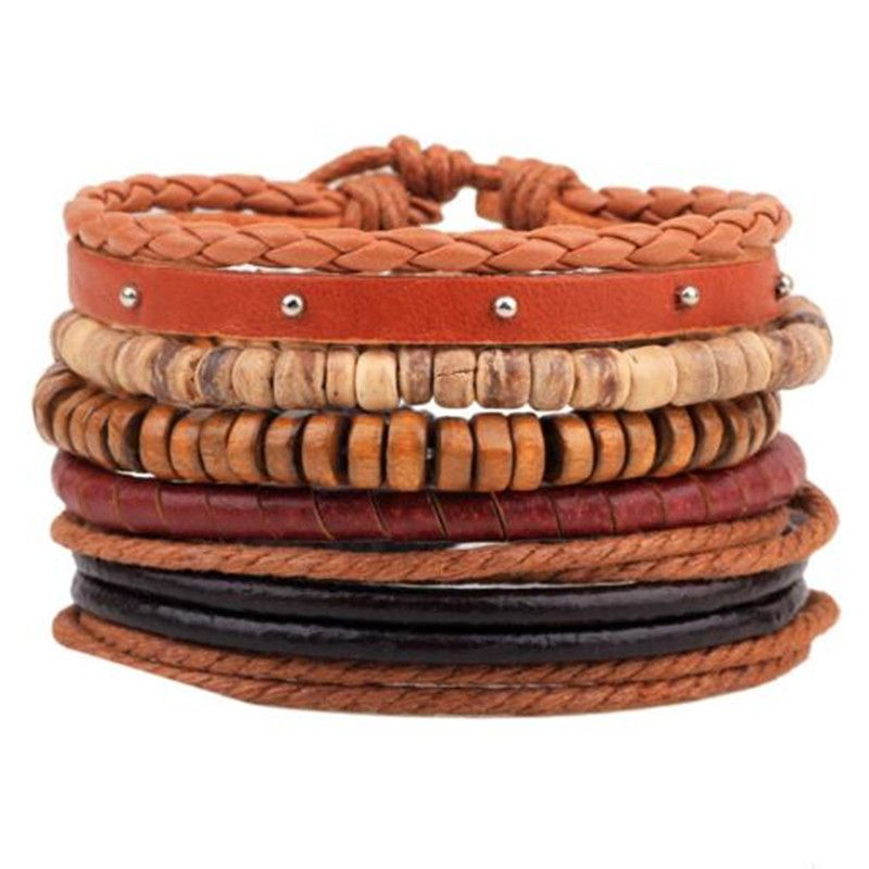 Vintage Retro Leather Cord Strand Mens Womens Leather Tribal Cuff Bracelet Vintage Retro Leather Cord Strand Mens Womens Leather Tribal Cuff Bracelet