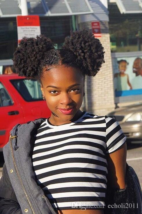 Kids Afro Ponytail Hair Extension Weave Braid Hairstyle Kinky
