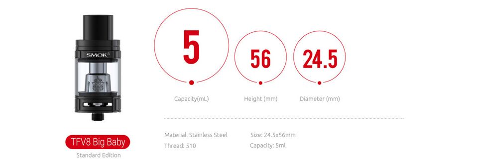 SMOK ProColor Kit 225W Pro Color Box Mod E Cigarette With 5ml TFV8 Big